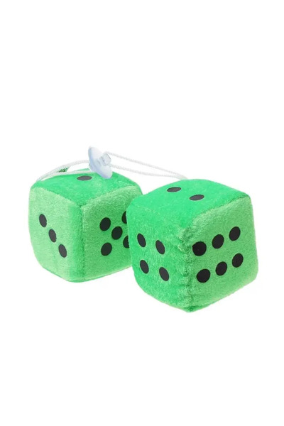 choice2 DUTRIEUX Green 2pcs 2PCS Auto sSoft Fuzzy Dice Dots Rear View Mirror ...
