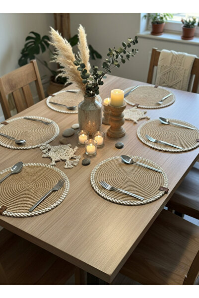 Rhythm London Textile Set Supla de 6 bucăți de culoare crem Serviciu american...