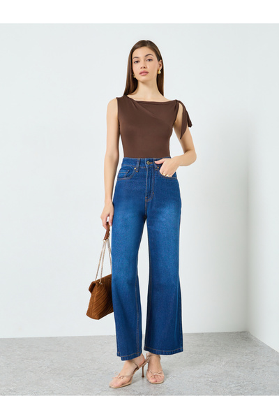 Styli Women Blue High Rise Wide Leg Jeans