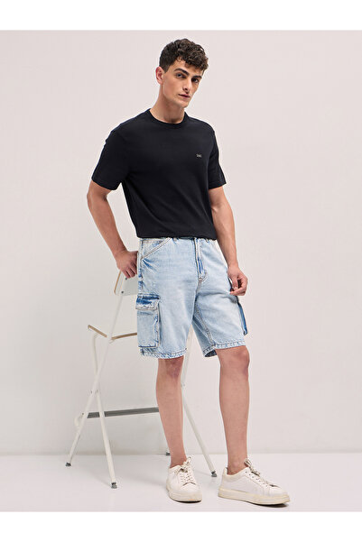The Bear House By Styli Men Cotton Baggy Fit Denim Shorts