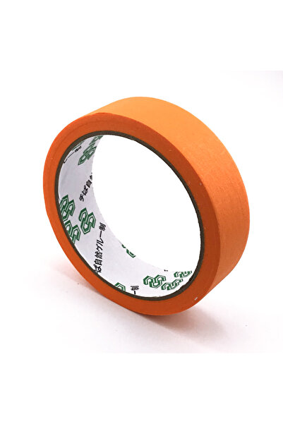 Choice6 آلة توزيع شريط لاصق برتقالي اللون للدهان، مزودة بأداة قطع الشريط.