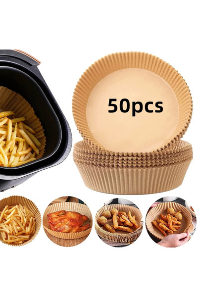 choice2 50pcs Round 50/100/200pcs Disposable Air Fryer Paper Round/Square Spe...
