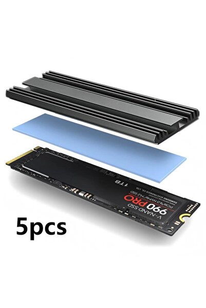 Choice11 5 قطع - مشتت حراري M.2-4-S LDPCSJ M.2 SSD M2 2280، مشعاع ألومنيوم مع...