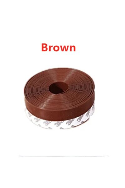 Choice3 شريط مانع للتسرب أسفل الباب بطول 5 أمتار وقطر 45 مم، بني اللون، مقاوم...