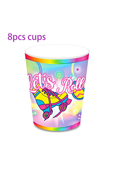 Choice4 MM251-8 قطع أكواب كرتونية لحفلات التزلج على العجلات، طقم أدوات مائدة ...