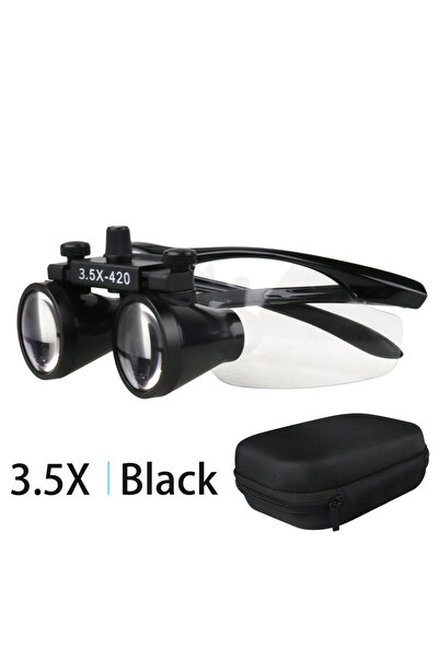 Choice3 عدسة مكبرة سوداء 3.5X، تكبير 3.5X/2.5X، عدسة مكبرة ثنائية للأسنان، عد...