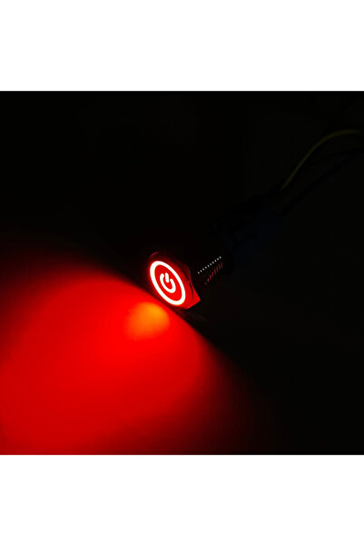 Choice26 Latching 12-24V Power Symbol Red 16mm Metal Push Button Switch Ring ...