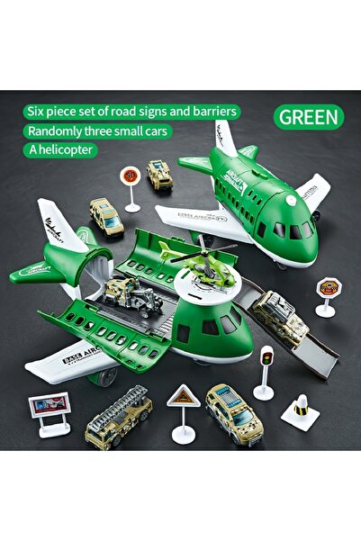 Choice3 green Children's Airplane Car Toy, Inertial Airplane Model, Equipped ...