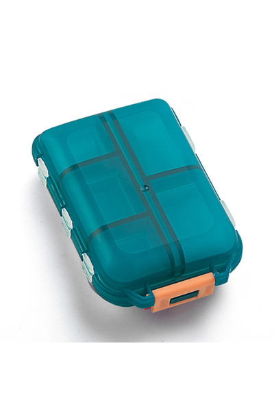 Choice1 علبة تخزين حبوب محمولة خضراء اللون، تحتوي على 10 أقسام، مثالية للسفر،...