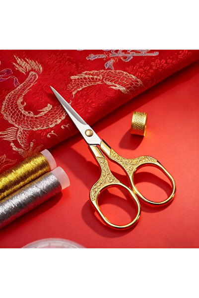 Choice3 1pc golden Retro Multi-Functional Stainless Steel Scissors for Sewing...