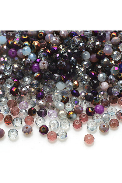 Choice8 09Zi 200Pcs/Lot 6MM Mixed Crystal Glass Faceted Loose Spacer Round Be...