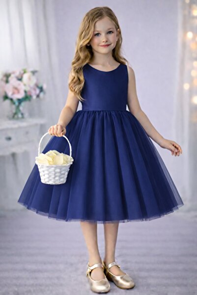 SUNEH Κοριτσίστικο φόρεμα τούτου σε μπλε ναυτικό, φόρεμα για τα γενέθλια και ...