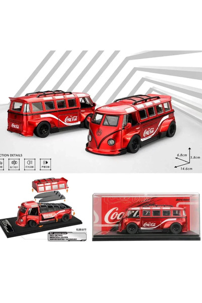 Choice3 نموذج حافلة T1 أحمر اللون بمقياس 1:32 مع مؤثرات صوتية وإضاءة، متوفر ف...