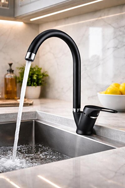 Fulcie صنبور مطبخ من الكروم الأسود مع أنبوب على شكل عصا، صنبور نافورة للمطبخ،...