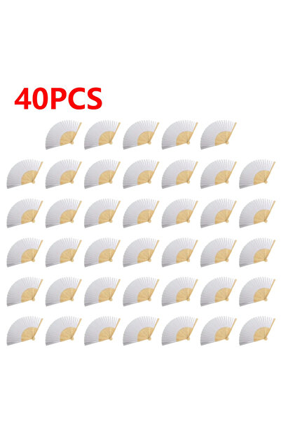 Choice4 40 قطعة، من 1 إلى 50 قطعة، مروحة ورقية قابلة للطي مصنوعة من بامبو، من...