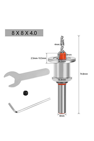 Choice5 8MM 4.0MM Adjustable Counterbore Drill 10/8mm Durable Carbon Steel Sc...