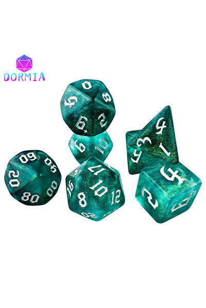 choice2 مجموعة من 7 قطع نرد لألعاب تقمص الأدوار (DND) من أكريليك، بألوان متعد...