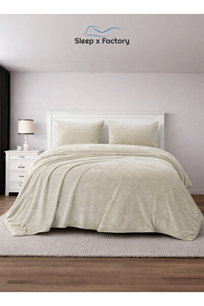 Sleep x Factory 3-Piece Velvet Comforter Set 200x240 cm – Soft Luxury Bed Set...