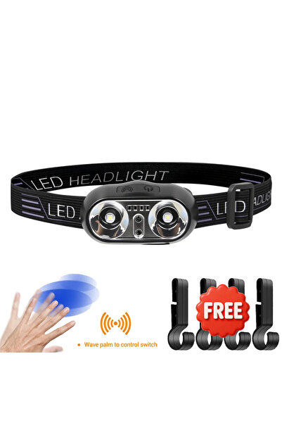 Choice1 مصباح أمامي قابل لإعادة الشحن T336 مزود بمستشعر حركة، مصباح يدوي LED ...