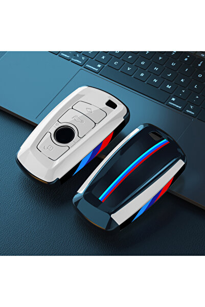 Choice9 B-white Carbon Sporty ABS Car Key Cover Case Holder Shell Bag For F30...