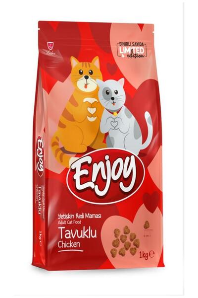 Enjoy Tavuklu Kedi Maması 1 kg (Sevgililer Günü Özel Ambalaj)