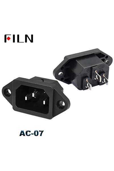 Choice13 مقبس كهربائي AC-07 IEC320 C14 بثلاثة أطراف مع مؤشر LED أحمر، 250 فول...