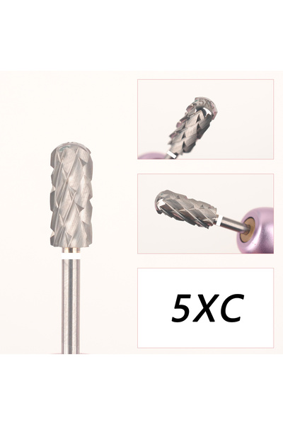 Choice3 5XC رؤوس مثقاب أظافر صغيرة الحجم 5.3 مم ذات رأس أملس لإزالة جل كربيد،...