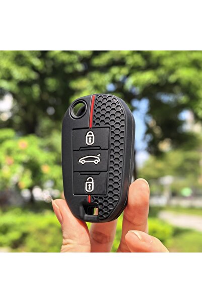 Choice1 غطاء مفتاح سيارة من السيليكون سلسلة مفاتيح لسيارات بيجو 208 و308 وT9 ...