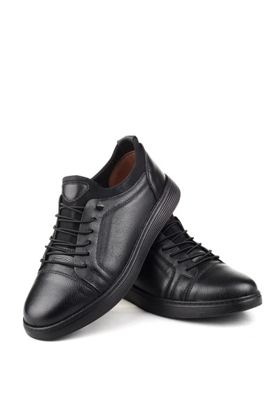 Comfort Siyah Hakiki Deri Günlük Erkek Ayakkabı – Şık ve Rahat