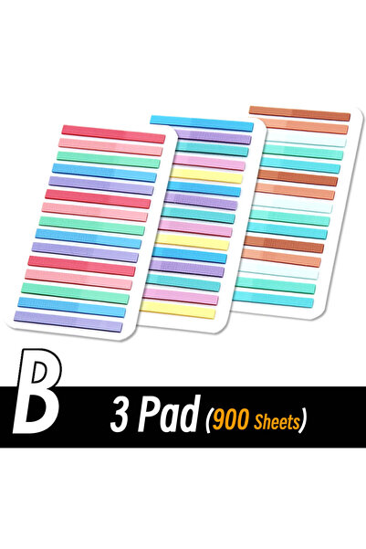Choice11 مجموعة B، 3 دفاتر، 3000 ورقة، ملصقات ملونة، علامات فهرسة شفافة فلوري...