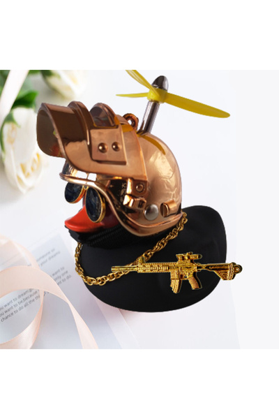 Choice14 Black Duck 3 Motor Accessories Yellow Duck with Helmet for Bike With...