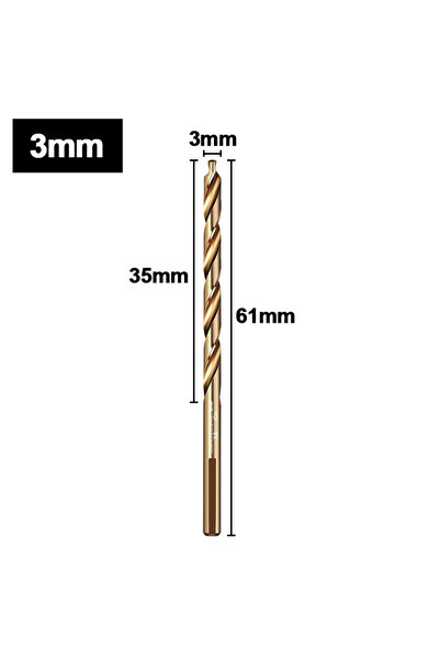 Choice21 3mm M35 Step Twist Drill, Cobalt Content Straight Shank Drill (3-13m...