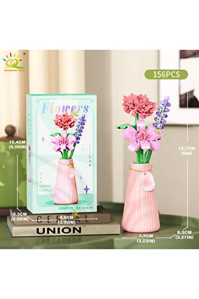 Choice11 NO.7-7 HUIQIBAO MOC Eternal Flower Bouquet with pot Micro Building B...