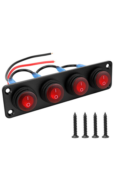 choice2 CP-5533-04 Nilight 1-6 Gang Rker Switch Panel 12V Waterproof On-Off T...