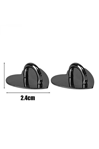 choice2 قطعتان من خطافات تعليق الهاتف المحمول على شكل قلب أسود، خطافات معدنية...