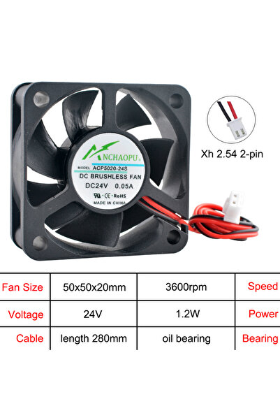 Choice4 مروحة يحافظ على البرودة محورية ACP5020 سوداء اللون، تعمل بجهد 24 فولت...