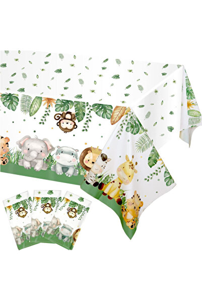 Choice 1pcs tablecloth Jungle Animals Themed Disposable Tableware Set Paper P...