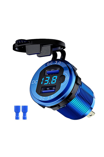 choice2 Red Quick Charger Aluminum QC3.0 Dual USB Car Charger with Switch But...
