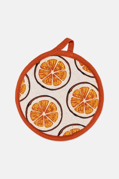 Muy Mucho Orange Print Pot Holder, Multicolor