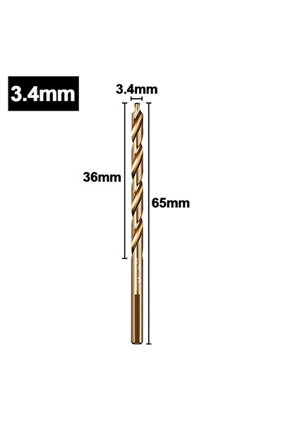Choice7 3.4mm M35 Step Twist Drill, Cobalt Content Straight Shank Drill (3-13...