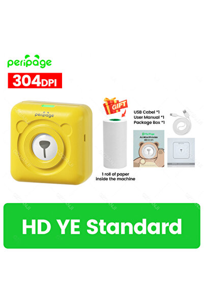 Choice10 304dpi YE Printer 7 Colors Peripage A6 304DPI Mini Photo Printer Not...
