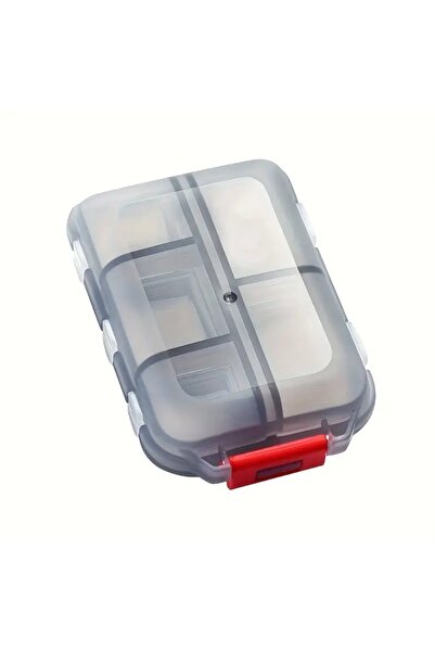 choice2 علبة أدوية محمولة رمادية اللون، مقاومة للماء والرطوبة، تحتوي على أقسا...