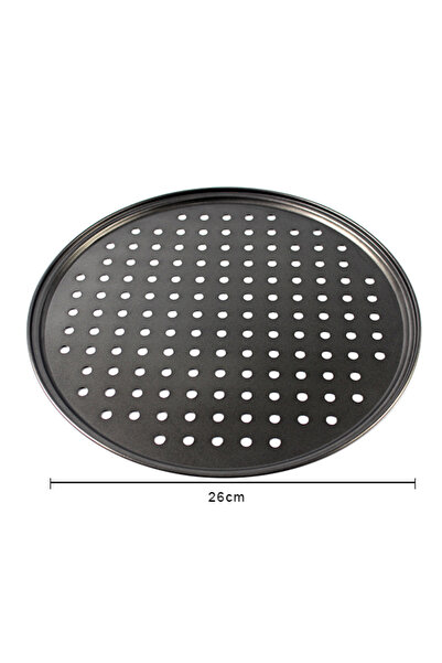 Choice3 صينية بيتزا مقرمشة من الفولاذ الكربوني Ntick، قطرها 26 سم، مزودة بفتح...