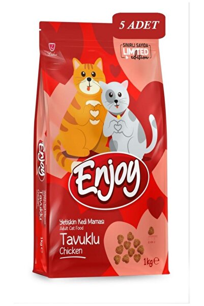 Enjoy Tavuklu Kedi Maması 1 kg (Sevgililer Günü Özel Ambalaj)*5 ADET