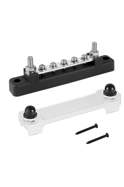 Choice5 قضيب توزيع طاقة كهربائية أسود M6 12 فولت، 5 أطراف، مسمار 1/4 بوصة، 15...