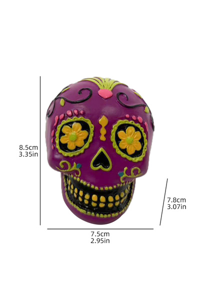 Choice1 F550990B Day of the Dead Resin Painted Skull Head Statue Creative Dec...