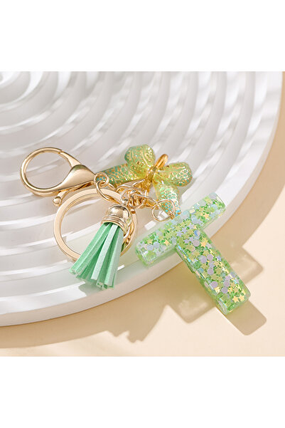 Choice23 T قطعة واحدة لطيفة ملونة الحرف الأول من A إلى Z حلقة مفاتيح من الرات...