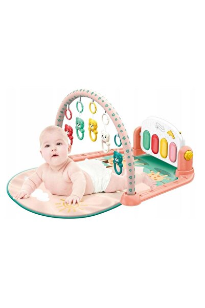 BAYBEE Baby Play Gym Mat with Rotatable Piano & 5 Hanging Toys – Crawling Act...