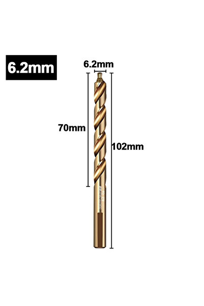 Choice5 6.2mm M35 Step Twist Drill, Cobalt Content Straight Shank Drill (3-13...