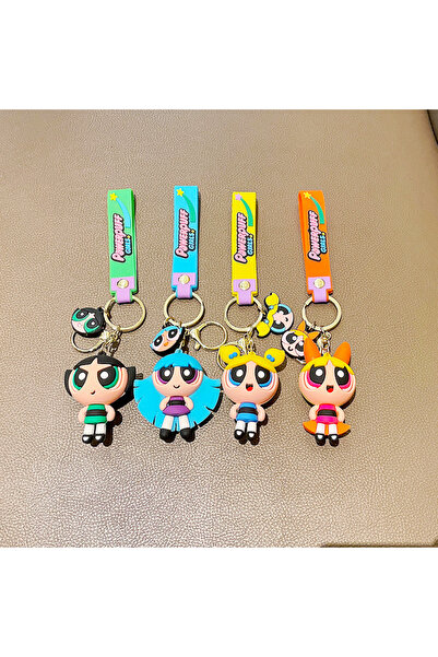 choice2 4 قطع من سلسلة مفاتيح الفراشات الكلاسيكية من سلسلة فتيات القوة الكرتو...